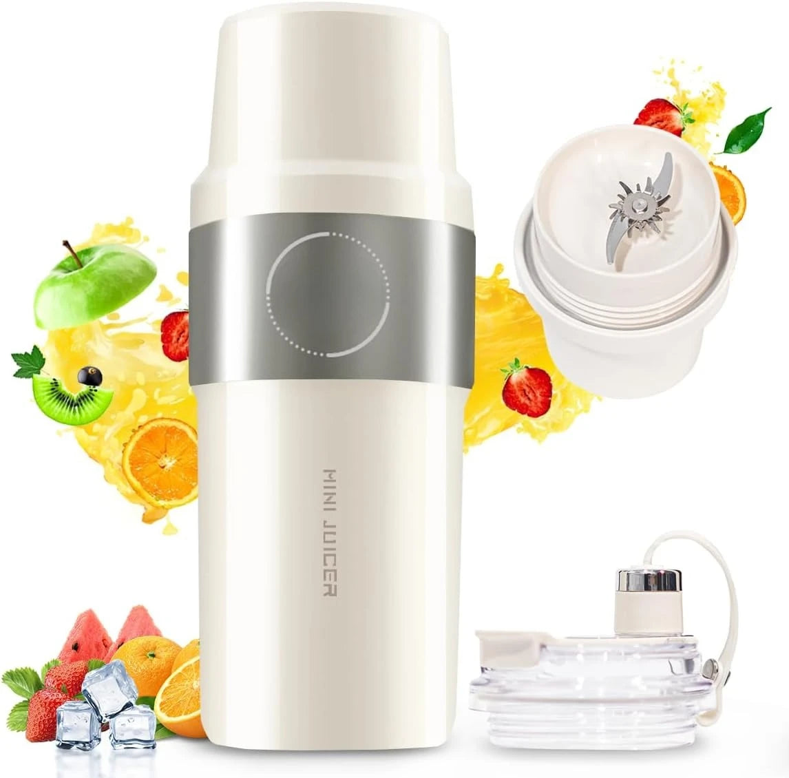 Vacuum Insulated Blender for Fruits and Vegetables - Rechargeable Portable Blenders with Stainless Steel Blade