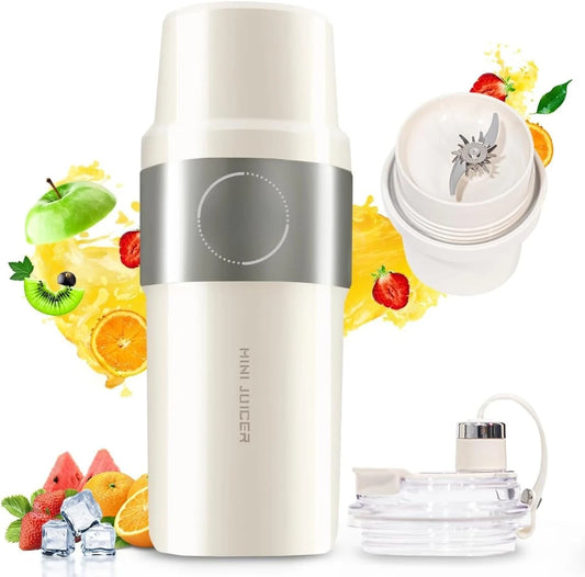 Vacuum Insulated Blender for Fruits and Vegetables - Rechargeable Portable Blenders with Stainless Steel Blade