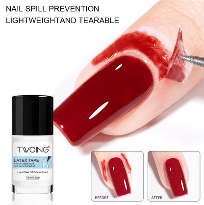 15mlNail Peel Off Liquid Anti-Overflow Glue Edge Latex Tape, Nail milk pad Peel OffCuticle Guard Nails Finger Lacquer Protectors