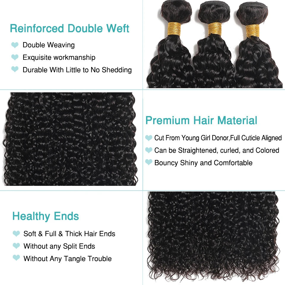 Burmese Afro Kinky Curly Human Hair Bundles Top Raw Hair Extensions Unprocessed Virgin Deep Water Wave 100% Human Hair Weave