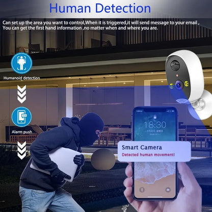 Home Battery IP Cameras Outdoor 5MP Wireless WiFi Security Human Detection Alarm Video Recording Surveillance Camera IPC360 Home