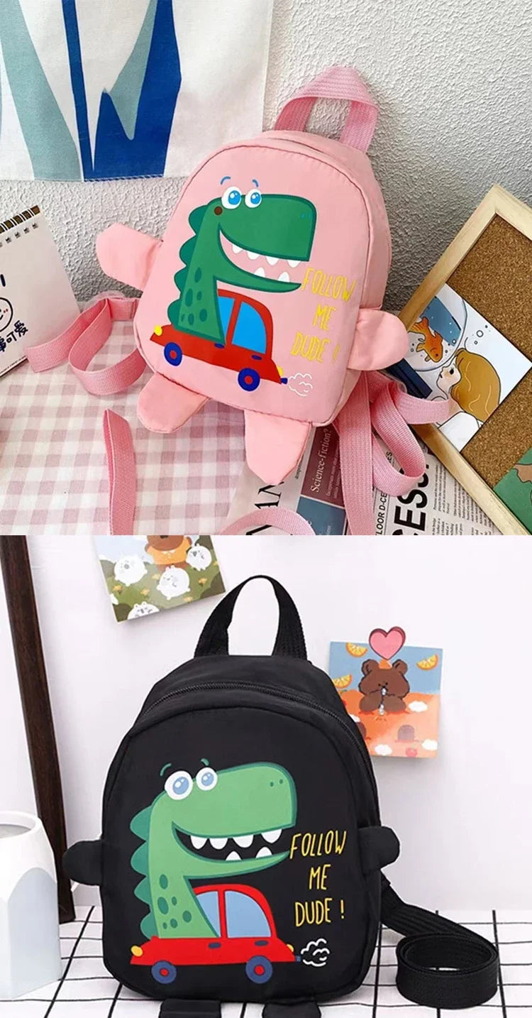 Children Cute Cartoon Dinosaur School Bags Anti-lost Backpacks Toddler Rucksack Kindergarten Schoolbag