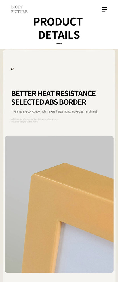 Beautiful LED Light Painting Indoor Sunlight Window Wooden Photo Light Dimming Wall Artwork Table Lamp Home Decor Night Lamp