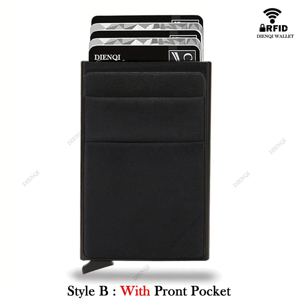 Rfid Blocking Pop Up Credit Card Holder Thin Mini Minimalist Slim Wallets Metal Cardholer Case Wallet for Men Carteras Choice