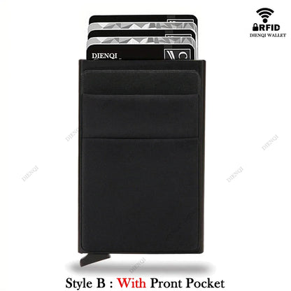 Rfid Blocking Pop Up Credit Card Holder Thin Mini Minimalist Slim Wallets Metal Cardholer Case Wallet for Men Carteras Choice