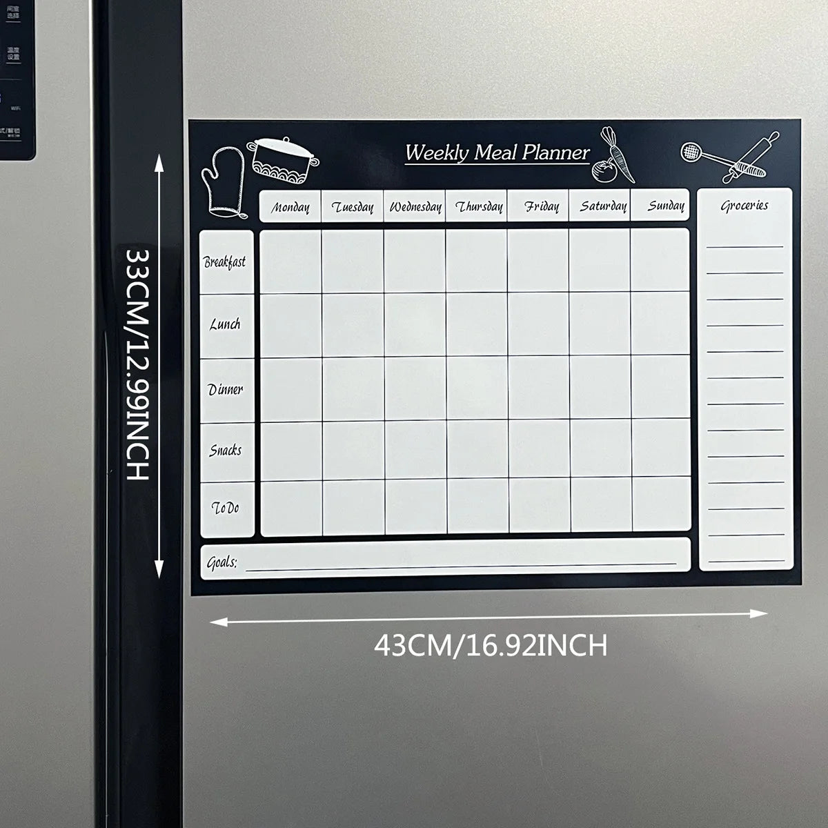 A refrigerator magnet ,monthly and weekly planner, magnetic calendar sticker, soft magnetic note sticker, message board