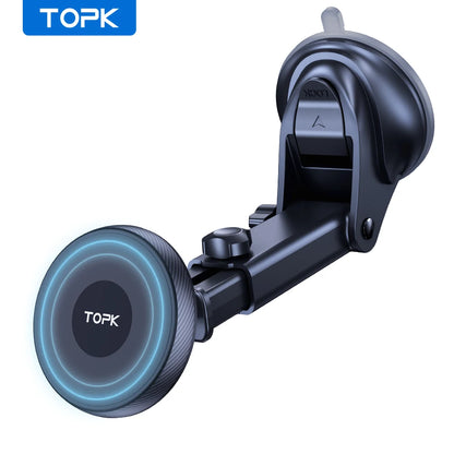 TOPK Car Phone Holder MagSafe Magnetic Mount [Strong Magnet] Dashboard Car Stand For iPhone 15 Pro Universal Magnetic Car Mount