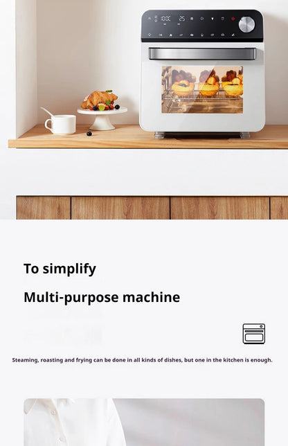 High-end smart air fryer, baking and frying dual-purpose, fully automatic and efficient touch-screen air steam oven for commerci