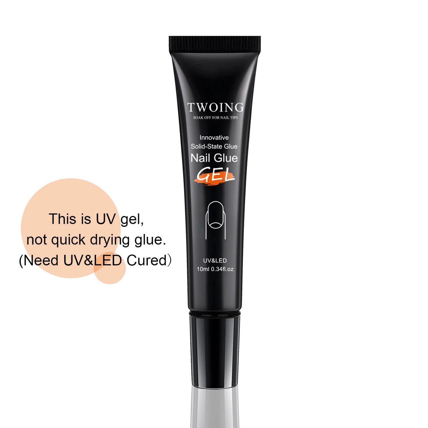 Solid Nail Glue Nail Tips Gel for Press On Nails,Acrylic Nail Gel for Manicure Extension,False Nails Adhesive Glue Long Lasting