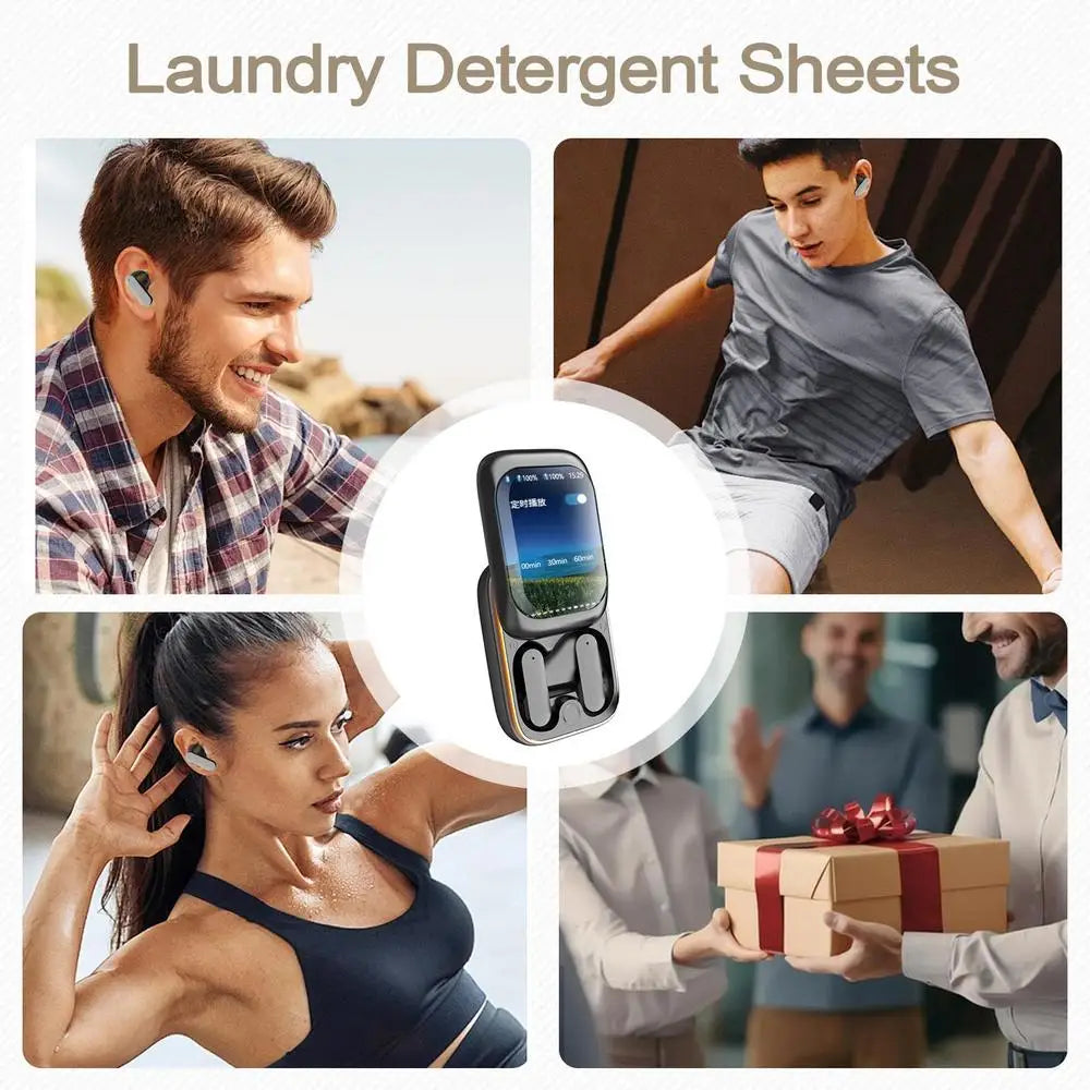 Wireless Ear Buds In-Ear Headphones Wireless Earbuds Slider Earphones Cordless Earbuds Full Color Touchscreen Ear Buds In-Ear