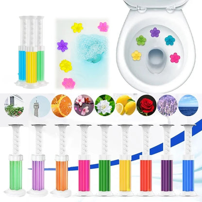 1Pcs Toilet Bowl Cleaner Gel Flower Petals-Long-Lasting Freshness,Odor Eliminator,Deodorizing Bathroom Stickers for Hygiene