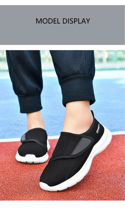 Diabetic Shoes for Men Wide Width Walking Shoes Slip-On Orthopedic Shoes for Swollen Feet Foot Pain Relief Cushion Sneakers