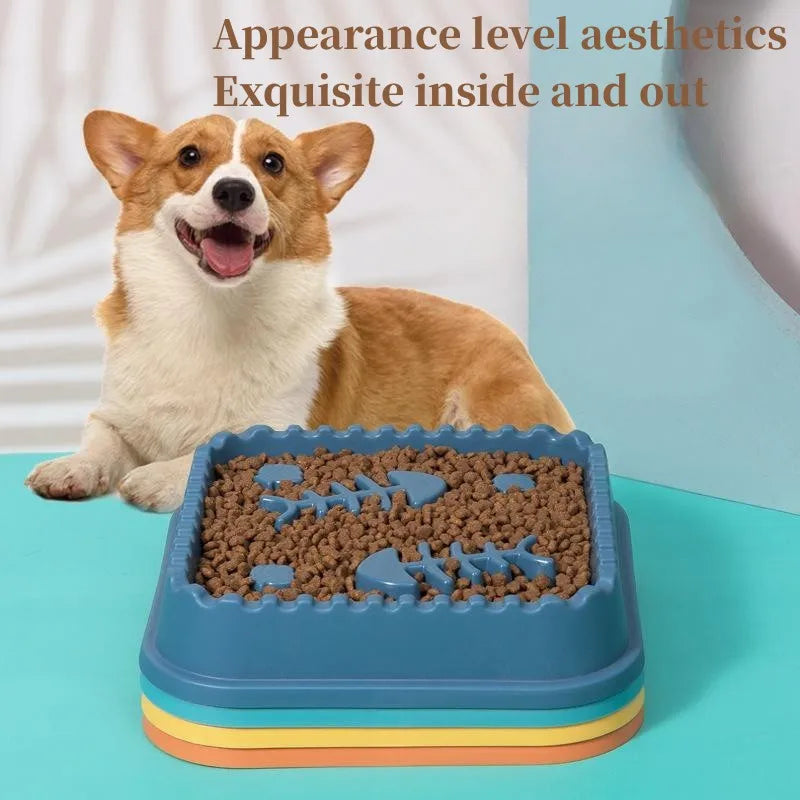 Pet Slow Food Bowl Anti-choking Feeder PP Plastic Dish Bowl Home Dog Eating Plate Anti-gulping Feeding Supplies