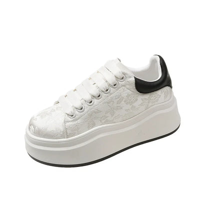 Sneakers for Women 2024 New Fashion Platform Shoe Spring Autumn Casual Flats Female Thick Sole Breathable White Vulcanized Shoes
