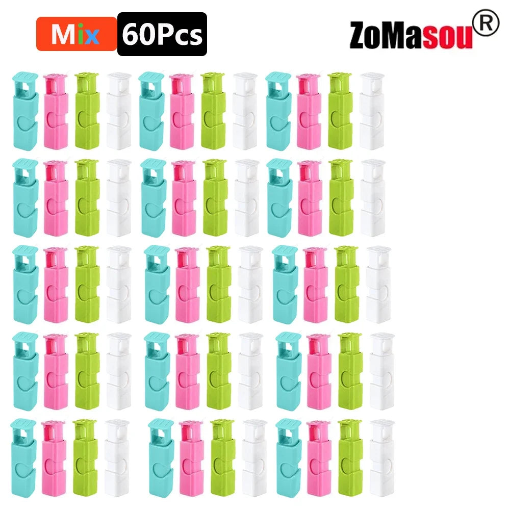 50/1Pcs Reusable Food Sealing Clips Bread Storage Bag Clips For Snack Wrap Bags Spring Clamp Kitchen Organization Sealing Clamp