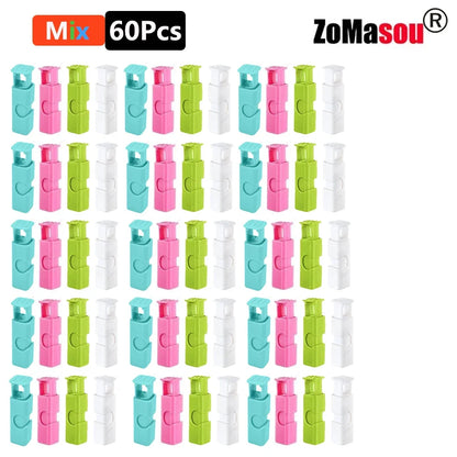 50/1Pcs Reusable Food Sealing Clips Bread Storage Bag Clips For Snack Wrap Bags Spring Clamp Kitchen Organization Sealing Clamp