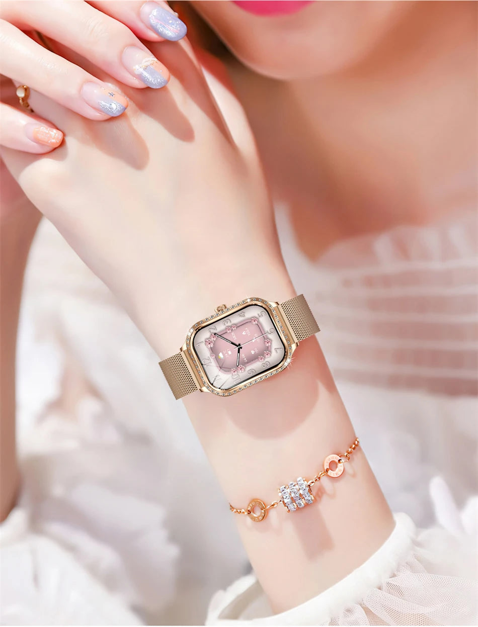 LIGE Fashion Ladies Smartwatch Women's Health Bluetooth Call Waterproof Watches Health Sports Best Friend's Smartwatch Adult