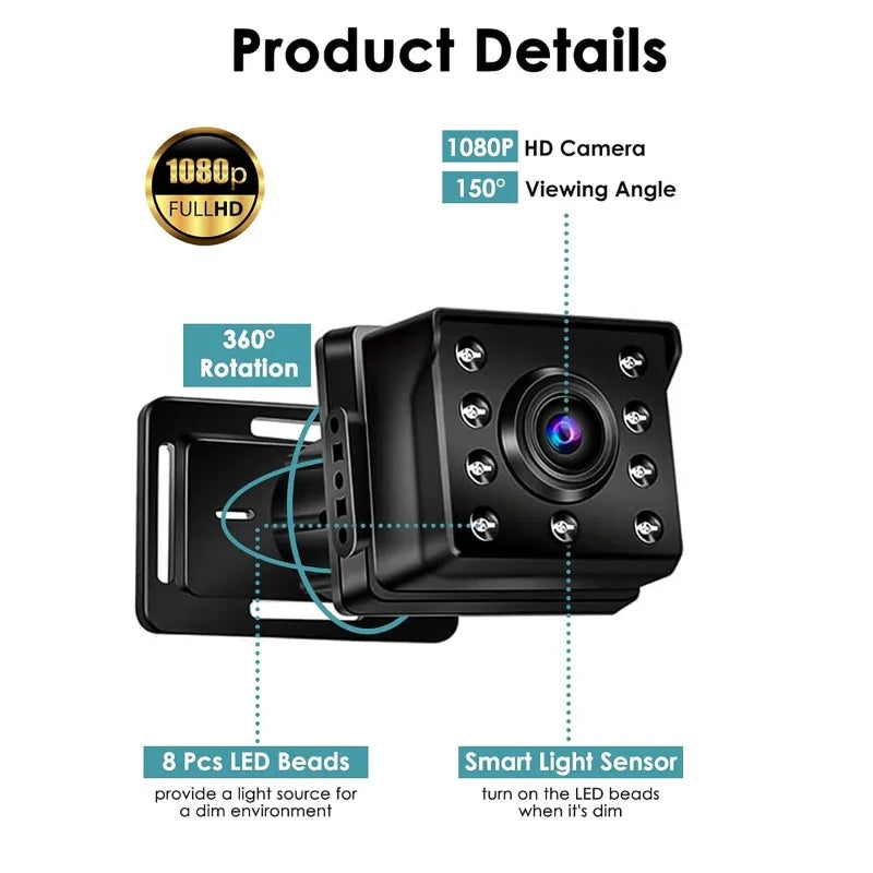 6.8 Inch Wireless Baby Car Monitor Dual Lens Full HD Screen Night Vision Rear Seat Camera System Easy Installation for SUV Sedan