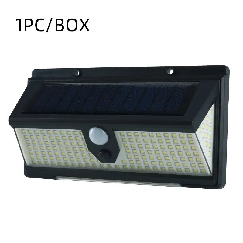 New 190 Light Red and Blue Warning Light Solar Wall Light Human Sensor Light Waterproof Garden Light Outdoor Light