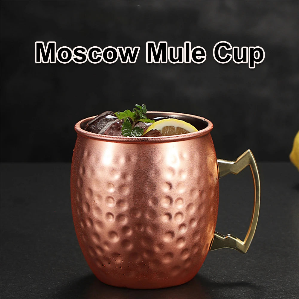500ml Moscow Mule Copper Mugs Vodka Beer Wine Cup Cocktail Mugs Travel Bar Drinkware Tools Creative Metal Mug Bar Drinkware