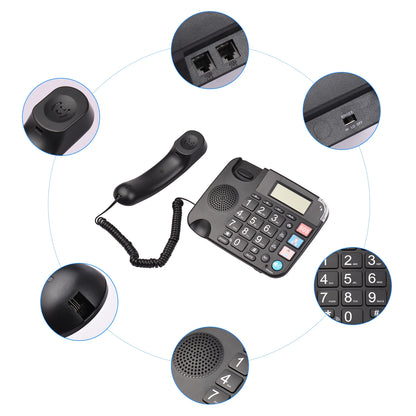 Corded Phone with Big Button Desk Landline Phone Telephone Support Hands-Free/Redial/Flash/Speed Dial/Ring Volume Control