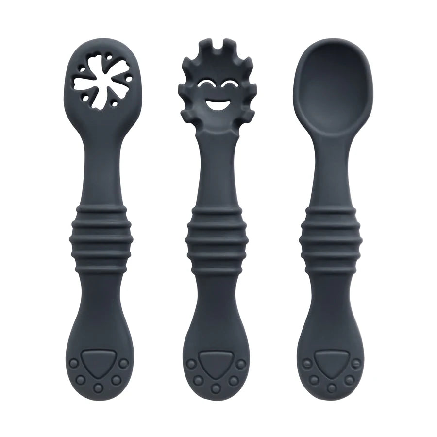 3Pcs/Set Mother Kids Baby Silicone Spoon Fork Bebeb Feeding Food Baby Stuff Toddler Learn To Eat Training Baby Items