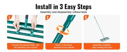 VEVOR Lawn Leveling Rake  Level Lawn Tool, Heavy-duty Lawn Leveler with  Extended Handle Yard Leveling Rake Suit