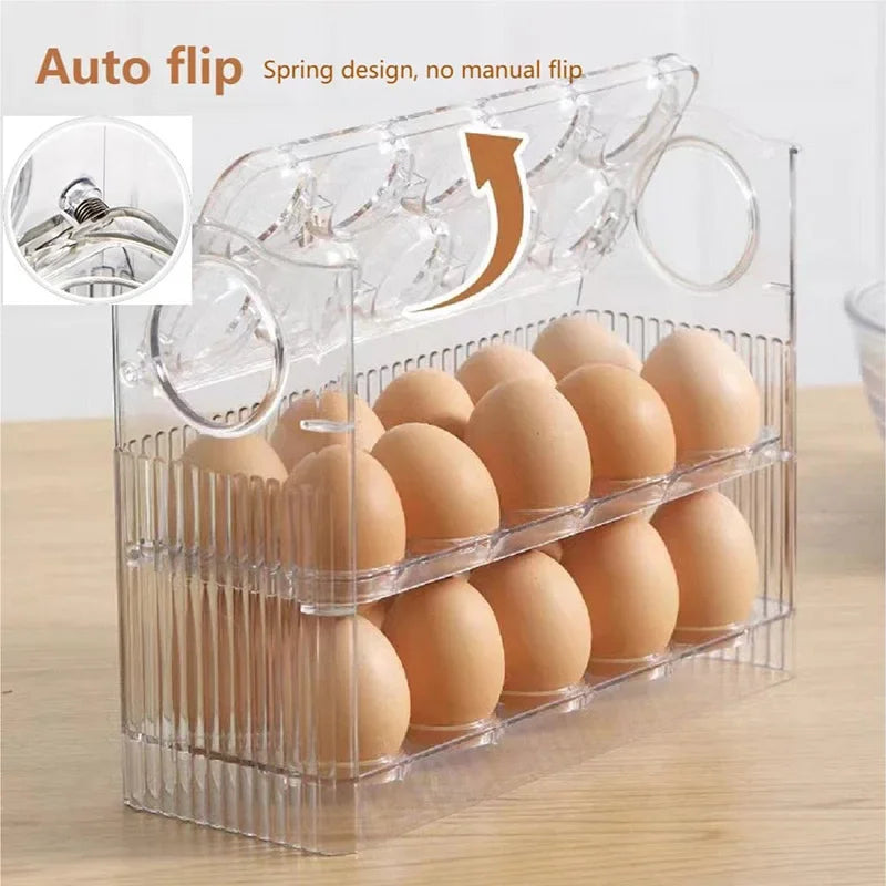 New Egg Storage Box Refrigerator Organizer Food Containers Egg Fresh-keeping Case Holder Tray Dispenser Kitchen Storage Boxes