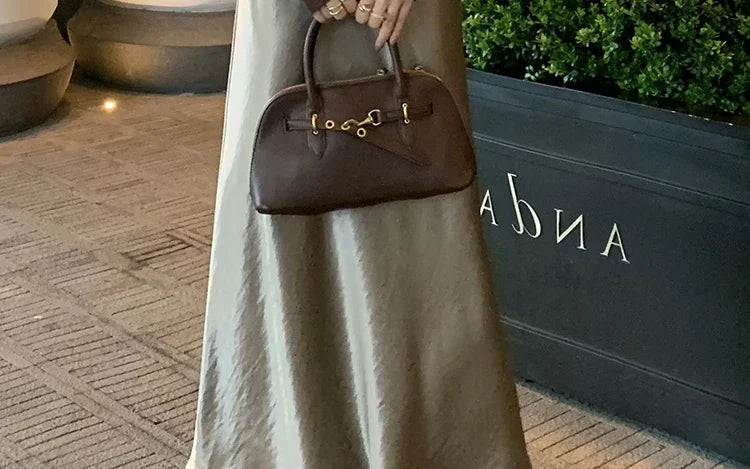 Maternity 2025 New Early Spring Vinegar Satin Covers Strap Slim A-line Long Skirt High Waist Drooping Fish Tail Youth Pregnancy