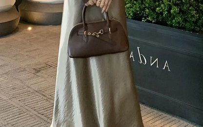 Maternity 2025 New Early Spring Vinegar Satin Covers Strap Slim A-line Long Skirt High Waist Drooping Fish Tail Youth Pregnancy