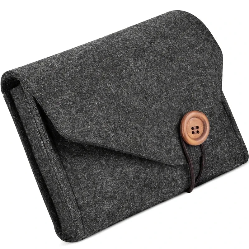 Portable Felt Electronics Accessories Organizer - Power Adapter & USB Cable Storage Case for Travel