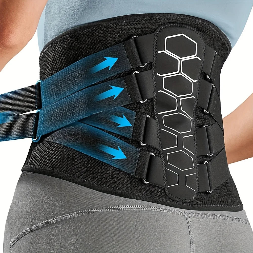 Back Brace for Lower Back Motorcycle Riding with Pulley System, Motorcycle Lumbar Support Belt for Men & Women with Lumbar Pad