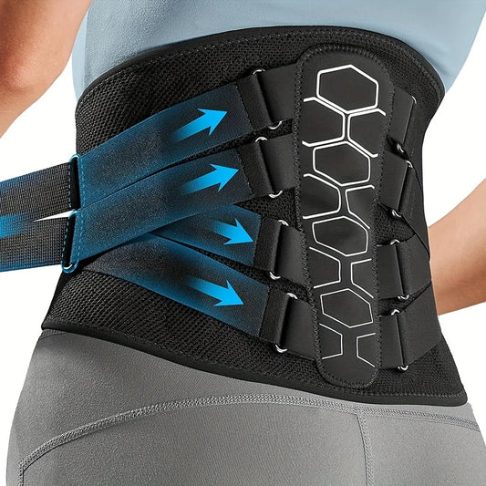Back Brace for Lower Back Motorcycle Riding with Pulley System, Motorcycle Lumbar Support Belt for Men & Women with Lumbar Pad