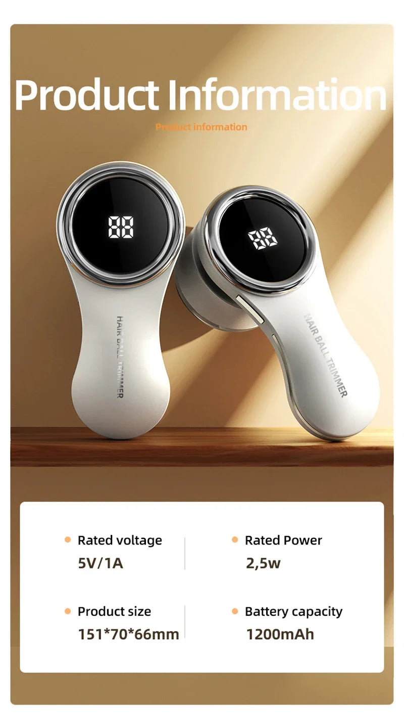 Electric Lint Remover for Clothes LCD Display USB Rechargeable Portable Hair Balls Fuzz Removers Household Fabric Shaver