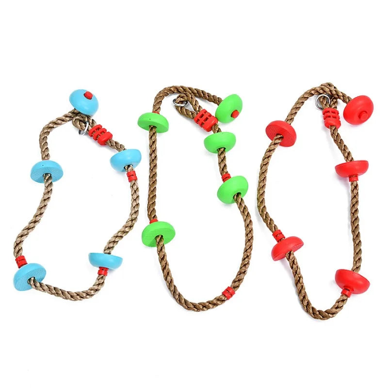 Kids Climbing Ropes Children Swing Disc Climbing Plastic Rope Kids Playground Equipment Outdoor Indoor Swing Fun Fitness Toys
