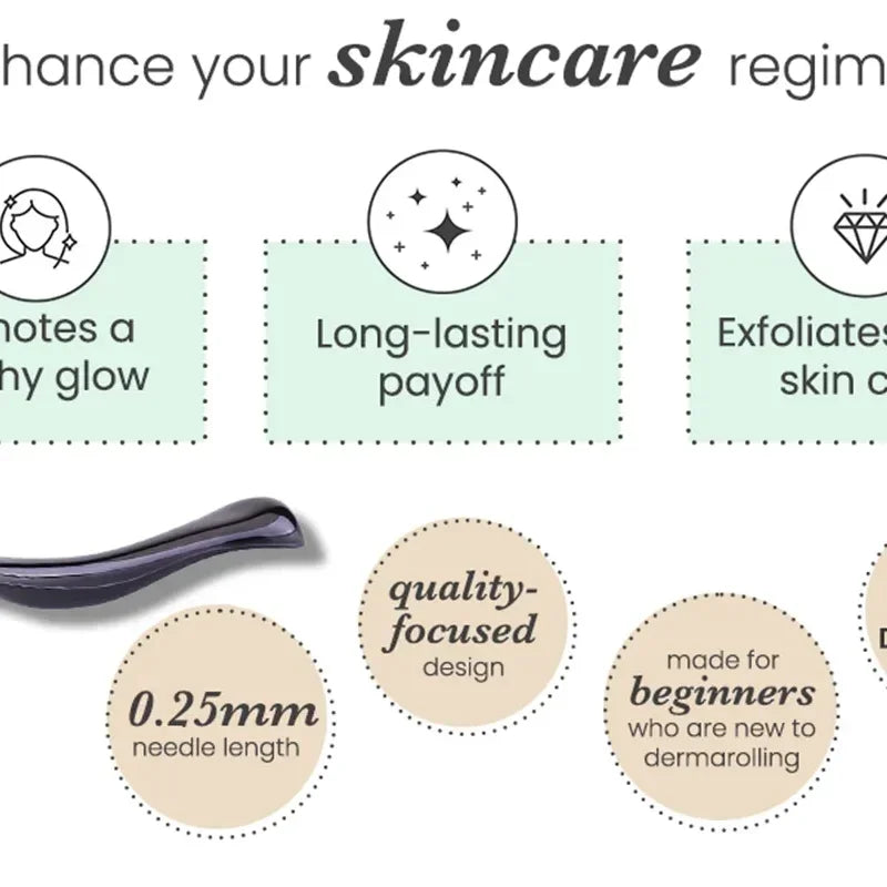 Micro Needle 540 Derma Roller Face Roller Titanium Hair Regrowth Beard Growth Microniddle Roller for Face Massager Skin Care