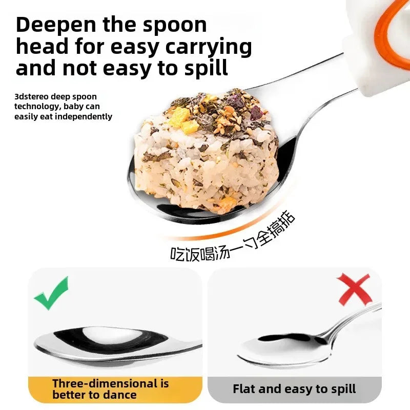 Baby Eating Training Soft Silicone Spoon Fork Cutlery Toddler Baby Feeding Utensils Cutlery Children Tableware Kids Fork Sets