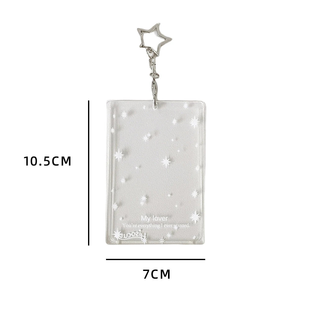 Transparent butterfly three inch hard card cover student meal card bus card pendant card package star card brick