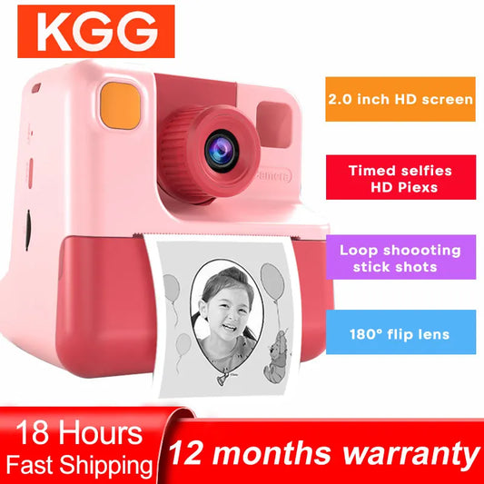 Kids Instant Camera Print Camera For Children Camera 1080P HD Digital Camera Photo Paper Child Toy Camera For Christmas Gift