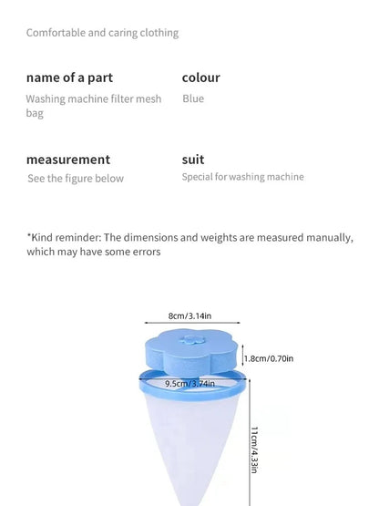 Plum Blossom Washing Machine Filter Remove Dirty Hair Mesh Yarn Laundry Reusable Ball Pet Fur Lint Hair Catcher Clothe Cleaning