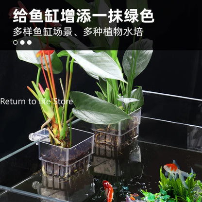 Fish Aquarium Water Grass Cup Multiple Plant Hydroponics Hydroponic Planting Basket For Fish Tank Landscape Home Garden