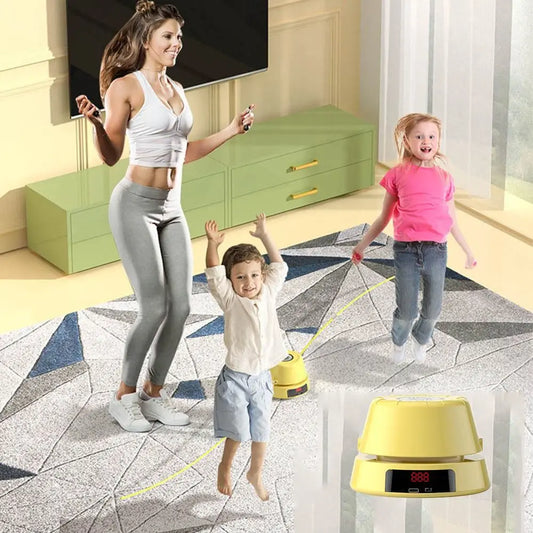 Digital Counter Electric Rope Skipping Machine Remote Control Training Toy Automatic Jump Rope USB Charging Adjustable Speed