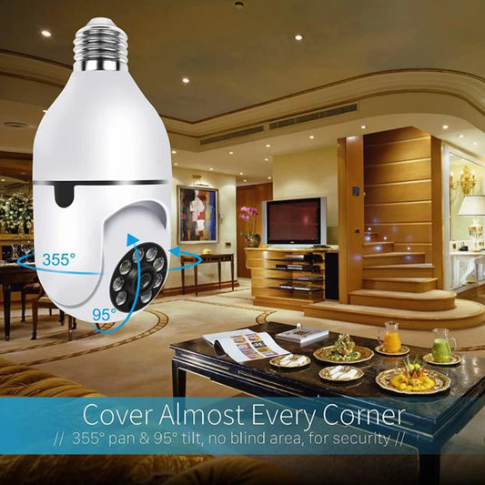 Home Security  Camera 2.4G WiFi E27 Lamp Holder Interface HD Pixel LED Light Night vision Motion Detection Voice Camera APP v720