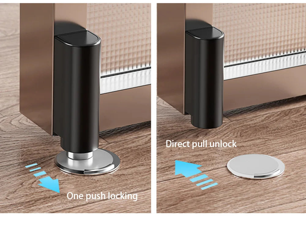 Stainless Steel Magnetic Door Stopper, Gray Black Nail Free Door Base, Door Hardware Door Close Prevention Door Stop Door Closer