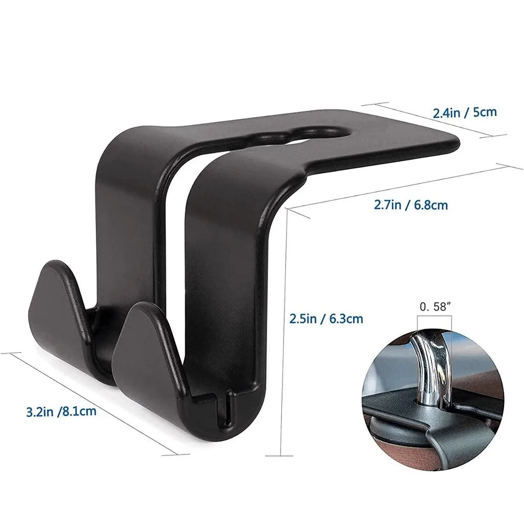 1Pcs Car Seat Back Double Hook Headrest Hanger Car Bag Pouch Clothes Hanging Hooks Duarable Fastener Clip Interior Accessories