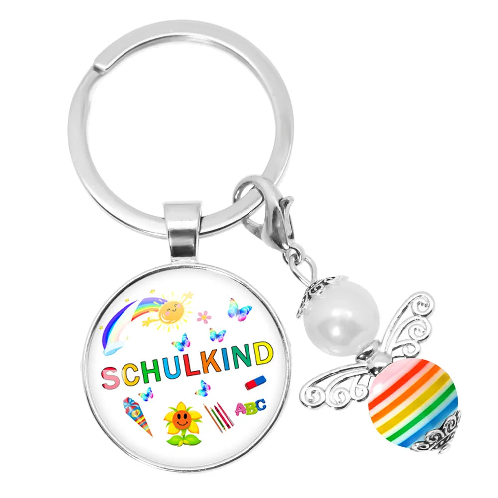 School Child Enrollment Cute Girl Gift Guardian Angel Keychain School Child School Bag School Lucky Charm