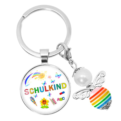 School Child Enrollment Cute Girl Gift Guardian Angel Keychain School Child School Bag School Lucky Charm