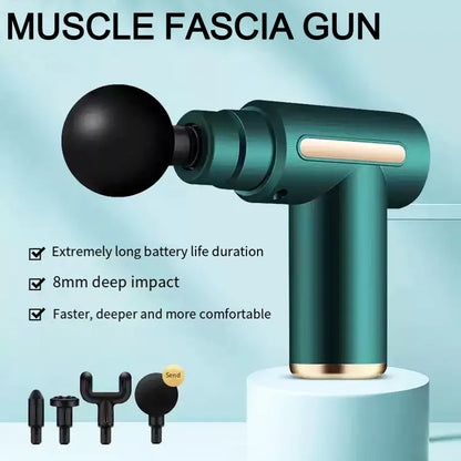 Portable Fascial Massage Gun With LED Touch Electric Percussion Pistol Massager Body Relaxation Screen Replaceable Massage Head