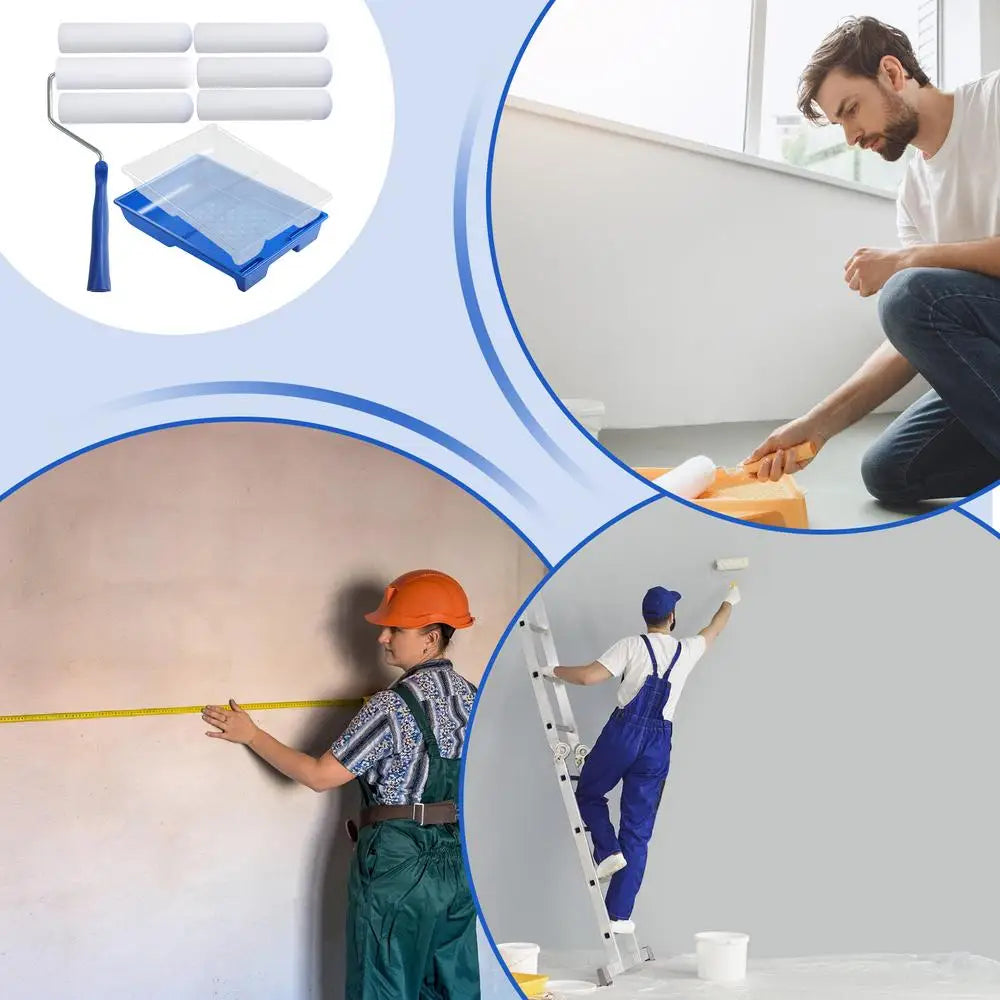 Paint Roller Tool Kit Foam Rolling Applicator For House Painting Paint Stick Roller For Home Renovation Craft Work On Cabinets