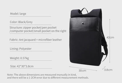 Men's 14/15 Inch Laptop Backpack Slim Casual Computer Backpack Ultra Light Waterproof Bag Suitable for Business